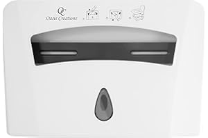 Toilet Seat Cover Dispenser by Oasis Creations –Wall Mount – Heavy Duty Commercial or Residential – White (White)