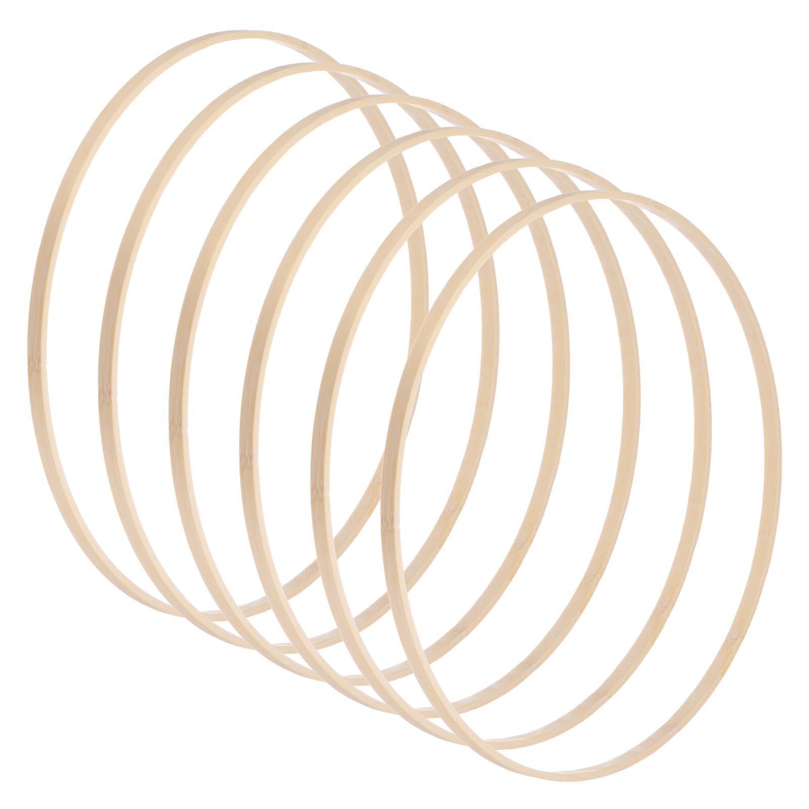 M METERXITY 6 Pack Wooden Bamboo Floral Hoop-12 Inch Craft Wooden Wreath Rings, Apply to DIY Wedding Wreath Decor/Macrame Dreamcatcher/Wall Hanging Crafts (Wooden)