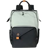 Hap Tim Diaper Bag Backpack,Large Capacity Travel Back Pack Maternity Baby Nappy Changing Bags, Double Compartments with Stroller Straps,Waterproof,Grey Black(US7340-GB)