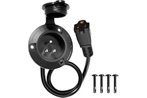 DC HOUSE 15A AC Port Plug, 125V Shore Power Inlet with Waterproof Electrical Outlet Receptacle Box with 16-Inch Outdoor Extension Cord for Golf Cart, RVs, Boat, Truck