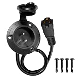 DC HOUSE 15A AC Port Plug, 125V Shore Power Inlet with Waterproof Electrical Outlet Receptacle Box with 16-Inch Outdoor Extension Cord for Golf Cart, RVs, Boat, Truck