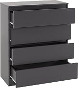 Seconique Malvern Trio Set Grey 2 Door Wardrobe & 3 Drawer Bedside view 7