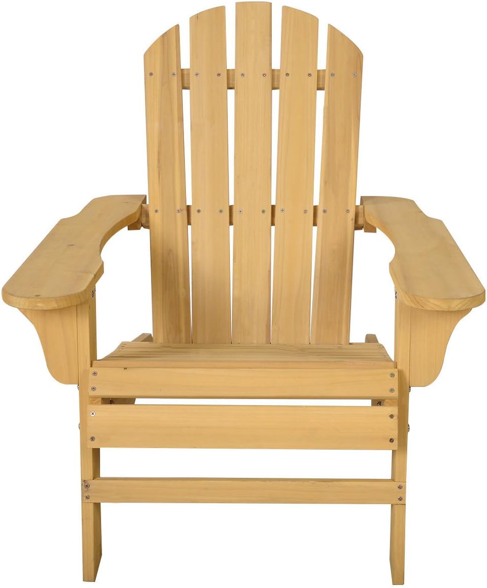 Al aire libre Natural madera de pino Adirondack silla Patio jardín