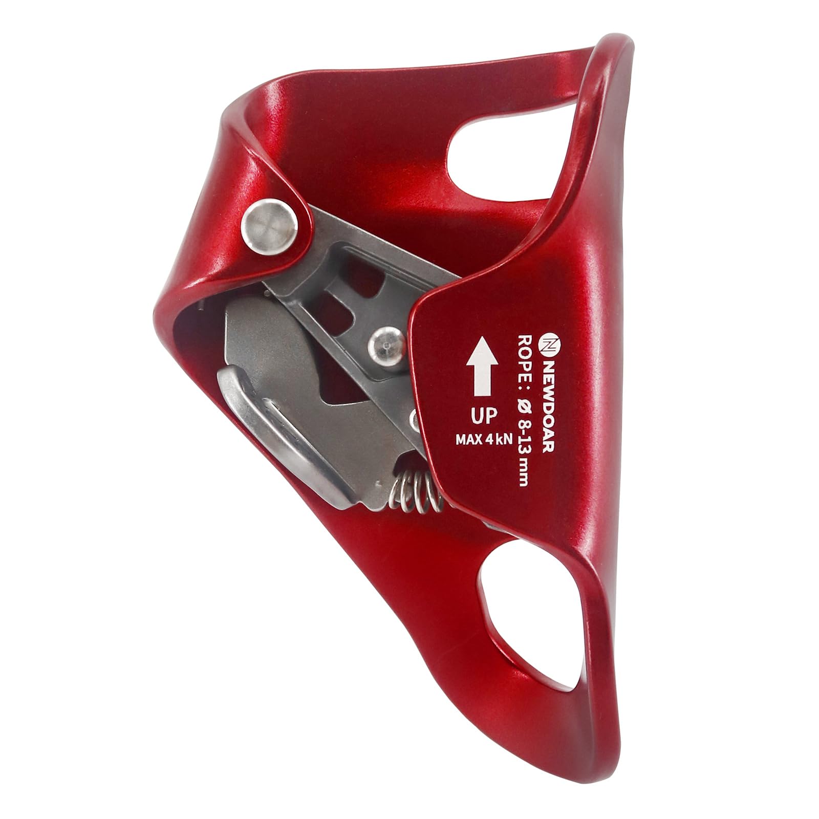 NewDoar Rock Climbing Chest Ascender Abdominal for Vertical Rope Climbing CE Certified Rope Clamp for 8~13MM Rope-Red