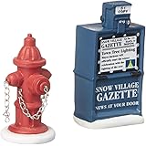 Department 56 Accessories for Villages Fire Hydrant and Newspaper Box Accessory Figurine (Set of 2)