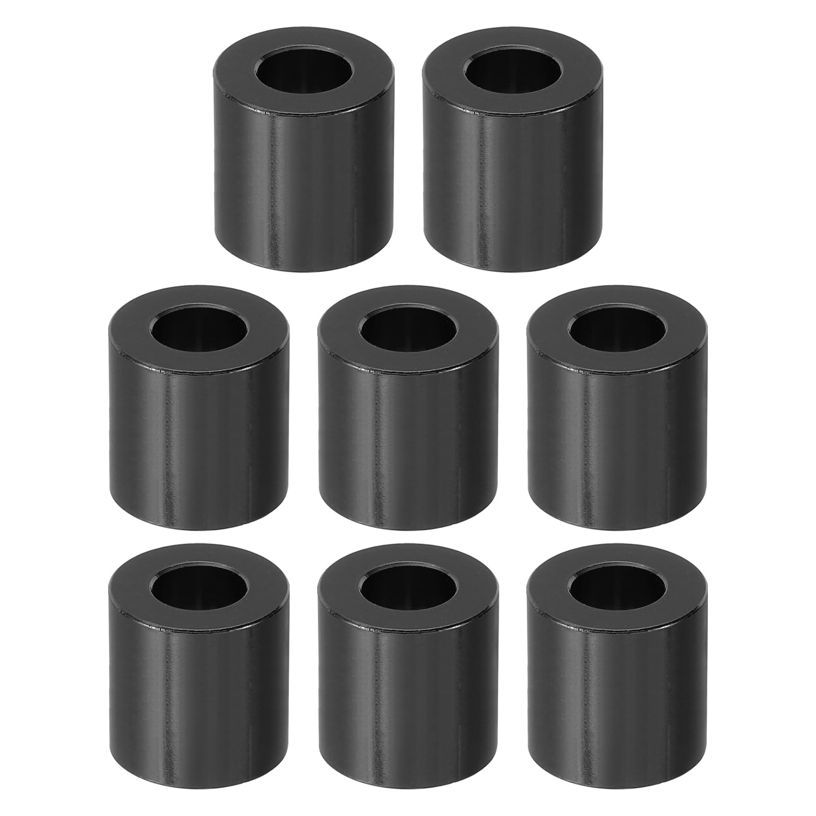 PATIKIL M8 Aluminum Spacer, 8 Pcs Metal Spacers Aluminum 8.2mm ID x 16mm OD x 16mm L Aluminum Spacer Screw Standoff Round for 1/3in or M8 Screw Bolts, Black