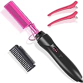 Electric Hot Comb for Wigs, Straightening Comb, Plug-In Hair Straightener for Black Hair