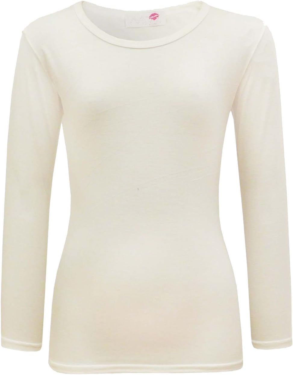 Farstowe Minx Girls Plain Long Sleeve Kids Top Children Crew Neck T-Shirt School Summer T-Shirt Age 2-13 Year