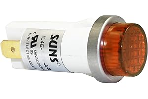 SUNS INTERNATIONAL Suns IL4E-120E-A-Q LED 1/2" Amber Indicator Light Raised 120V Spade Ideal