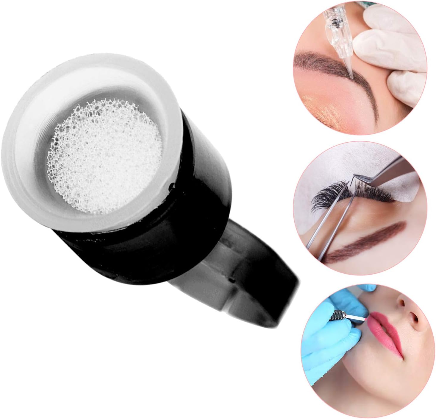 Disposable Tattoo Ink Ring Cups,Sponge Pigment Holder Ink Caps for Tattooing Small,Tattoo Ink,Tattoo Machines,Tattoo Supplies(Black 50Pcs) - Image 3