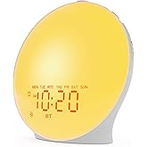 JALL Sunrise Alarm Clock White Noise Sound Machine with 22 Soothing Sounds, 17 NightLights, Bluetooth Speaker, Wake Up Light