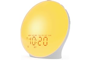 JALL Sunrise Alarm Clock White Noise Sound Machine with 22 Soothing Sounds, 17 NightLights, Bluetooth Speaker, Wake Up Light Alarm Clock for Bedrooms, Heavy Sleepers, Ideal Gift for Baby, Kids Seniors
