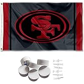 WinCraft San Francisco 49ers Black Sideline Banner and Tapestry Wall Tack Pads