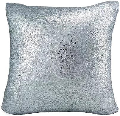 linyangpt Pack Of 1 Throw Pillows Covers bolster cushion case Metallic silvery Sequins Paillette