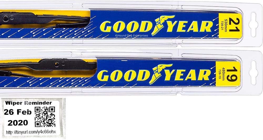 Windshield Wiper Blade Set/Kit/Bundle for 2004-2009 Mazda 3 - Driver & Passenger Blades & Reminder Sticker (Premium)