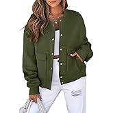 EVALESS Womens Crop Jacket Long Sleeve Shacket Lightweight Fall 2025 Casual Coat with Pockets