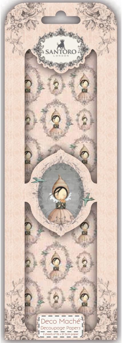 Santoro Mirabelle Deco Mache Sheets 26cm X 37.5cm 3/Pkg-Pursuit Of Happiness 3 - Character Cameo