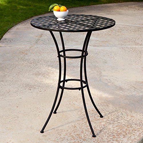 Belham Living Capri Wrought Iron Bar Height Bistro Table by Woodard