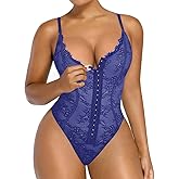SHAPELLX Lace Bodysuit for Women Tummy Control Shapewear Backless Body Suits One Piece Body Shaper Thongs