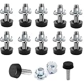 1/4" Thread Furniture Feet Levelers - 20 Pack Adjustable Leveling Feet with Threaded Insert for Desk, Chairs, Table, Cabinets, Stool Legs (1/4)