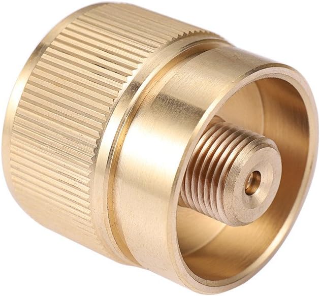 Kbrotech Camping Stove Adapter 1LB Propane Small Tank Input and a Lindal Valve EN417 Output Outdoor Cylinder LPG Canister Convert