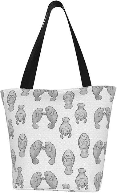 Bolsas de la compra, bolsas de lona blanca de manatíes, bolsas de viaje