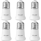 DiCUNO E26 to E26 Socket Extender, 1.2Inch Socket Extension Adapter, 6-Pack | Light Socket Extender 3CM, 165℃ Heat-Resistant No Fire Hazard, Standard Light Bulb Socket Extension, for Recessed Lighting