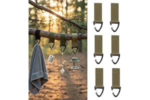 6 Pcs Tactical Nylon Carabiner Buckle Hook, Molle Belt Clip Key Buckle, Rotating Clip Keychain for Backpack, Belt, Water Bott