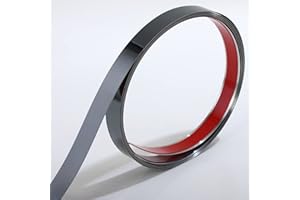 GAAHING Molding & Wall Trim | Stainless Steel Black Metalized Mirror-Like Finish, Peel and Stick Design, 16.4 ft x 0.8 in