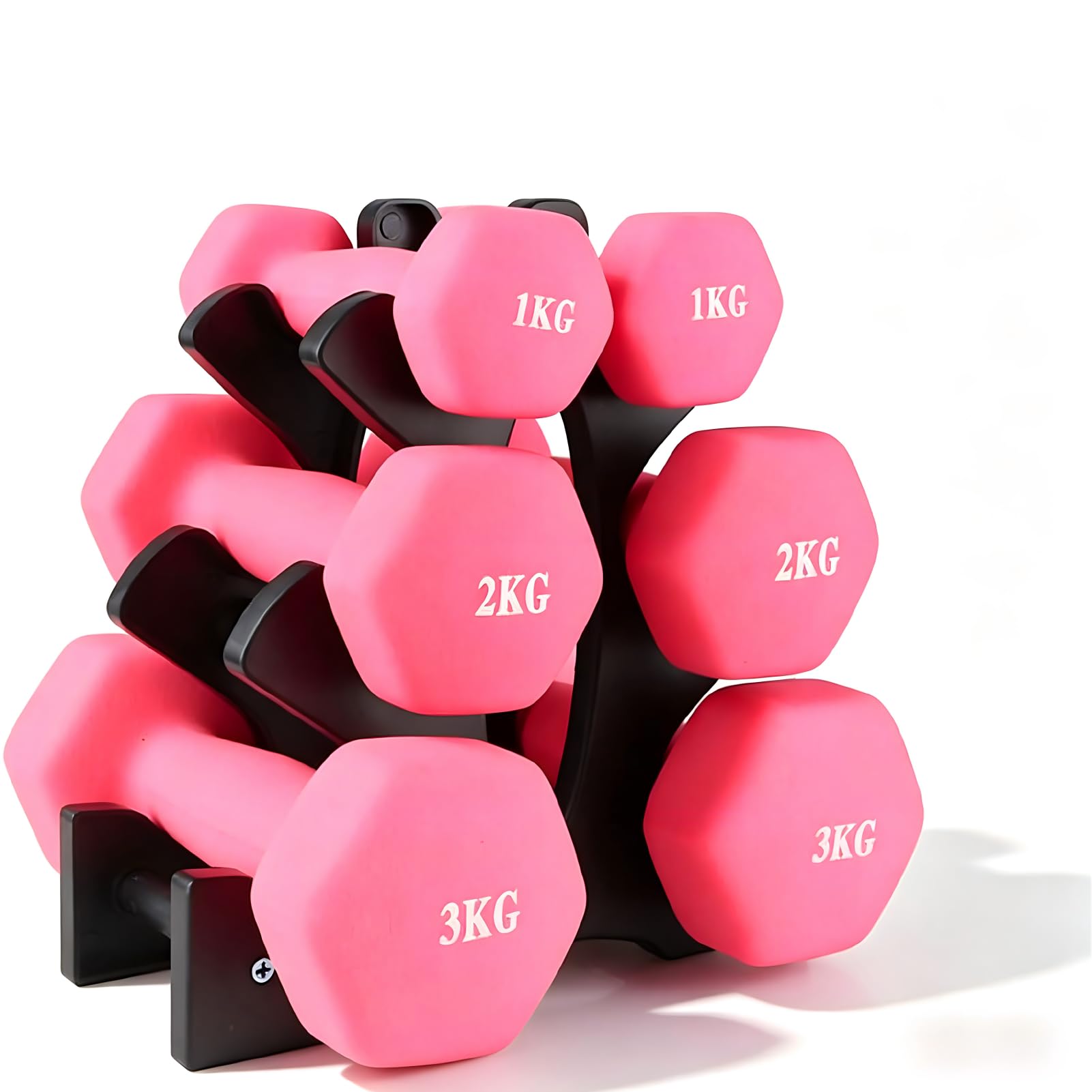 Dumbbell Rack, 3 Tier Compact Dumbbell Holder with 20kg Capacity, Weight Rack for Dumbbells, Dumbbell Stand for Home Gym Office Storage