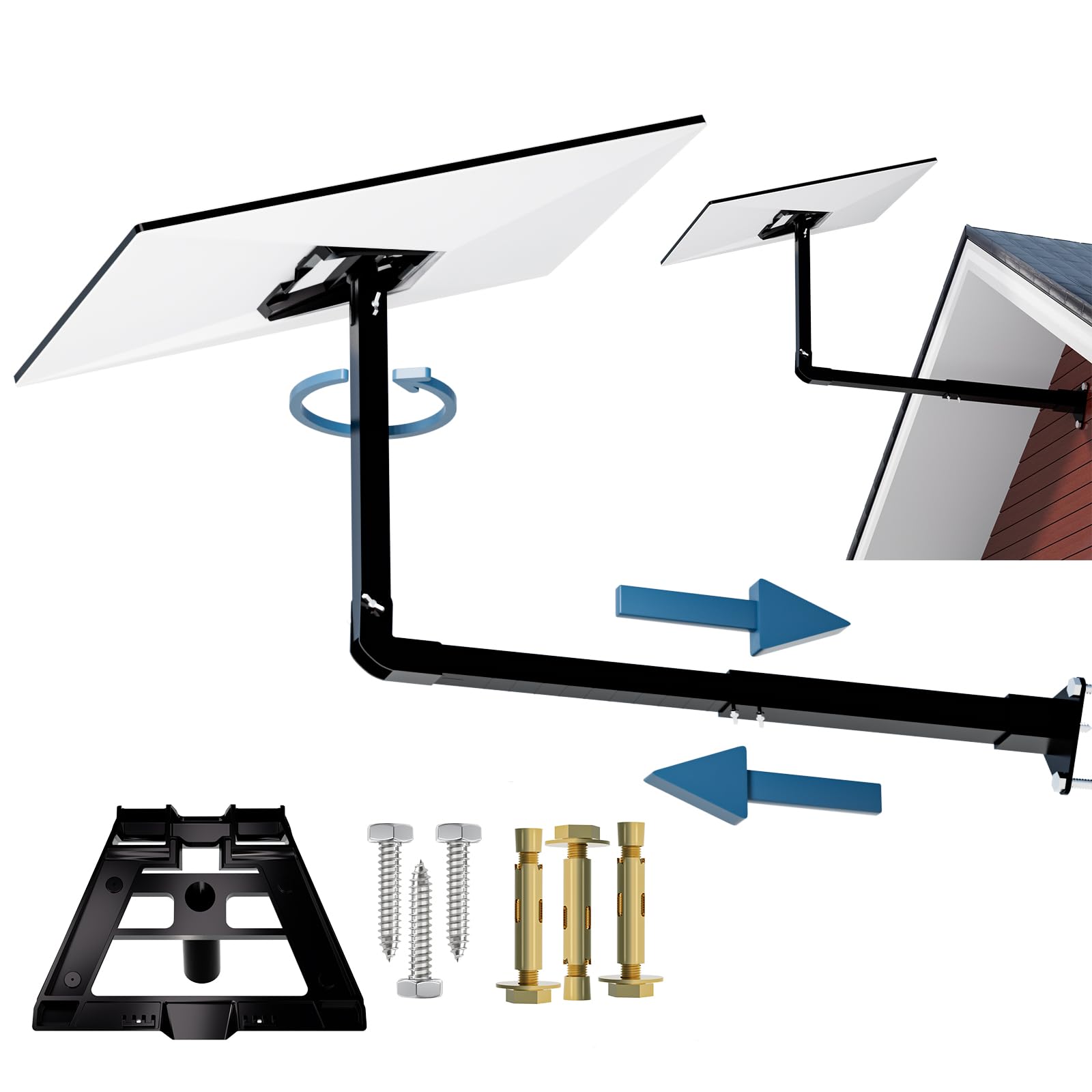 Photo 1 of Starlink Gen 3 Wall Mount Kit, Adjustable Heavy Duty Long Wall Mount Extension for Standard Gen 3 Dish, Starlink Standard Mount Gen 3, Mounting Kit for Long Eave Roof & Exterior Wall Installation