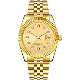 SENRUD Men's Classic Design Analog Quartz Watches Fashion Business Watch Stainless Steel Waterproof Date Casual Wrist Watch for Men