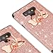 Casetego Compatible Galaxy Note 9 Case,Glitter Sparkle Bling Shock Absorbing Flex TPU Rubber Case Cover with Ring Grip Holder Kickstand for Samsung Galaxy Note 9(2018)-Rose Gold