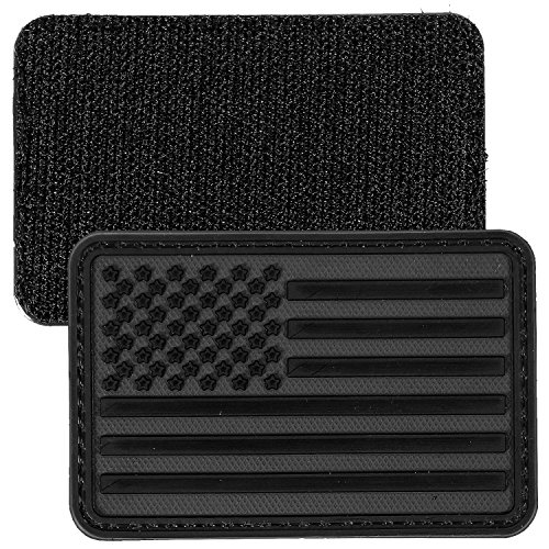 LIVABIT PVC Rubber 3D Morale Patch MP-39 Tactical Airsoft Paintball Uniform USA Flag Black