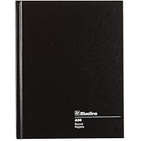 Blueline Notebook Perfect Binding Hard Cover, 144 Pages, 9-1/4" x 7-1/4", Black (A80)