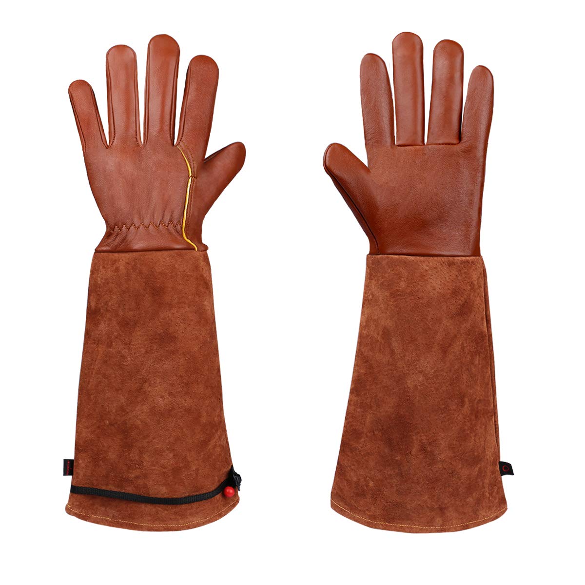CCBETTER Rose Pruning Gloves for Men and Women. Best Garden Gifts & Tools for Gardener and Farmer.Extra Long Pigskin Breathable Goatskin Leather Thorn Proof Gardening Gauntlet Gloves.S