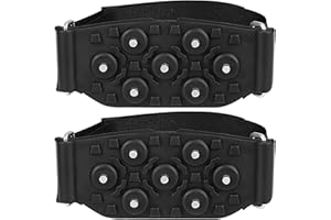 Ice Crampons, Anti-Slip Crampon Snow Grippers with Adjustable Strap, Ice Snow Traction Cleats, for Hiking, Climbing, Fishing,