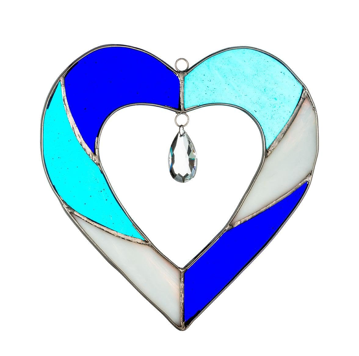 Sienna Glass Blue Heart – Stained Glass Sun Catcher