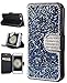 iPhone 7 Plus Case, iPhone 7 Plus Wallet Case, FLYEE [Kickstand] Bling Rhinestone Flip Case Magnetic Crystal Protective Leather with Card Slot for Apple iPhone 7 Plus 5.5 Inch Royal blue