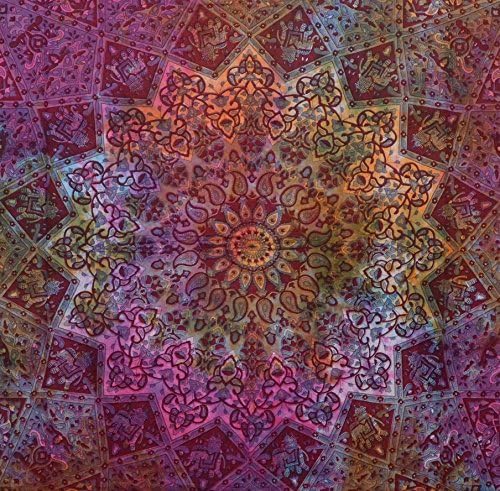 Shubhangie Queen Tie Dye Bohemian Tapestry Elephant Star Mandala Tapestry Tapestry Wall Hanging Boho Tapestry Hippie Hippy Tapestry Beach Coverlet Curtain Tapestry 86" X 92"