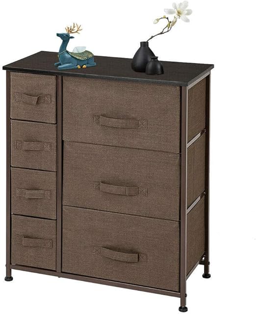 Amazon Com 1 Pcs Wide Drawer Dresser Storage Holder Closet With 5 Removable Fabric Drawers Brown Hinh Kitchen Dining