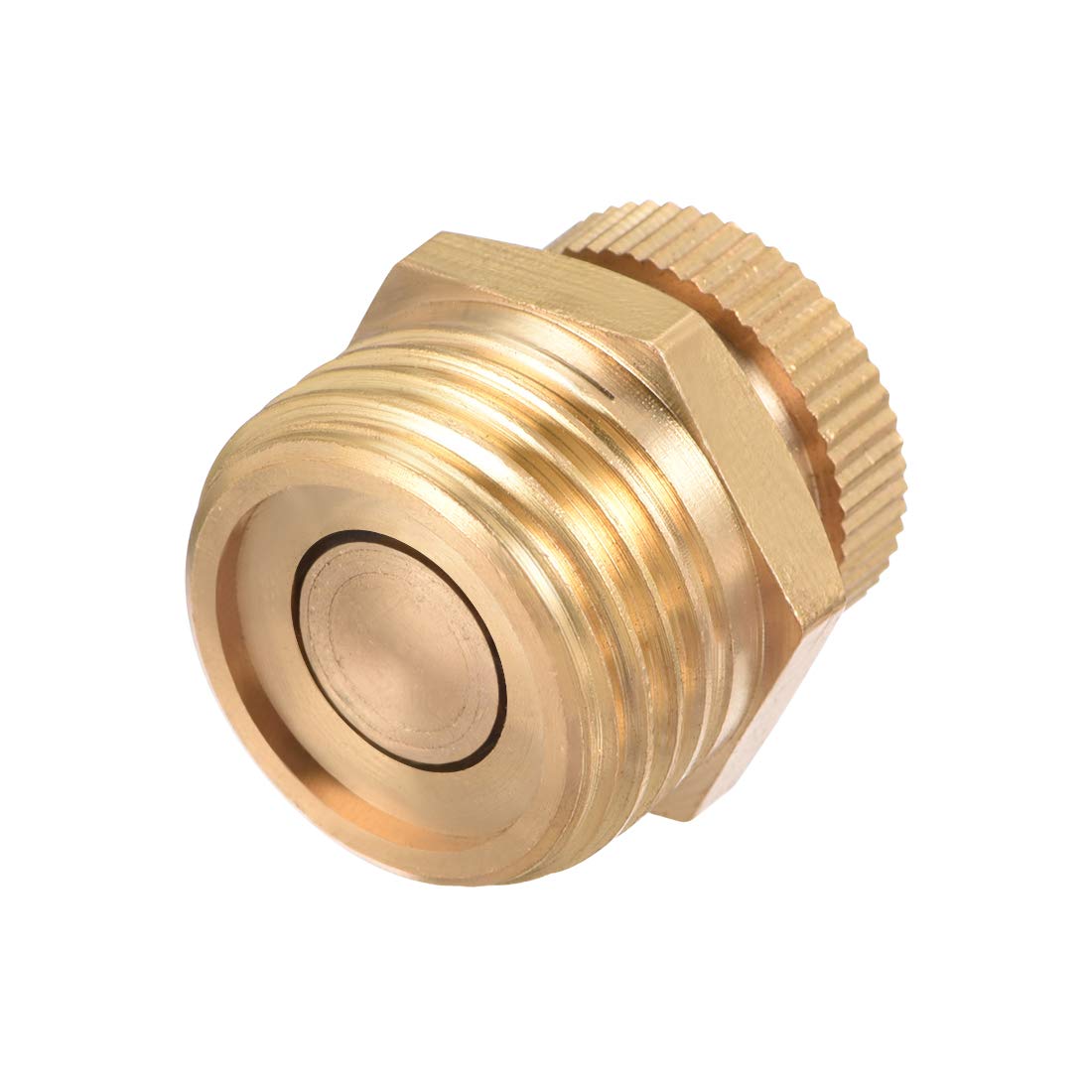 sourcing map 1/2BSP Male Thread Dia Air Compressor Part Brass Tone Security Water Drain Valve