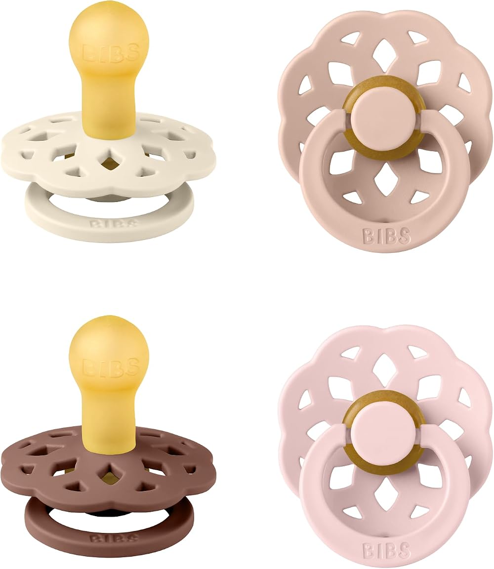 Bibs Boheme Pacifier 4-Pack Soother Size 1 Natural Rubber Denmark Blush Mix