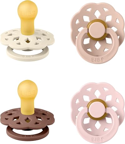 Bibs Boheme Pacifier 4-Pack Soother Size 1 Natural Rubber Denmark Blush Mix