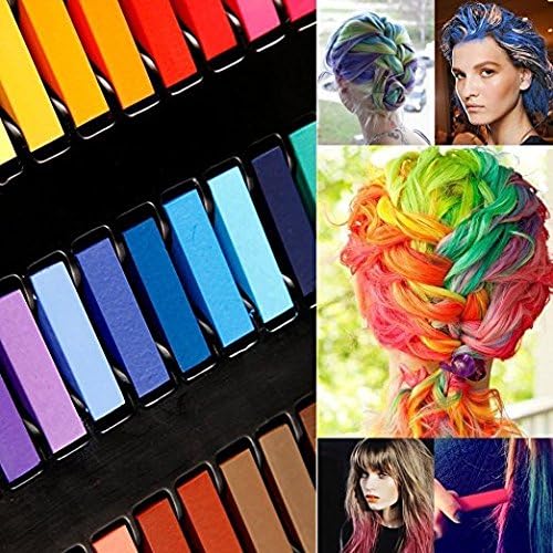 12 Colors Hair Chalk Different Color Washable Temporary Hair Chalk Pens Vibrant Ombre Multicolored Hair Dye Pens for Crazy Hair Day Halloween Party Christmas