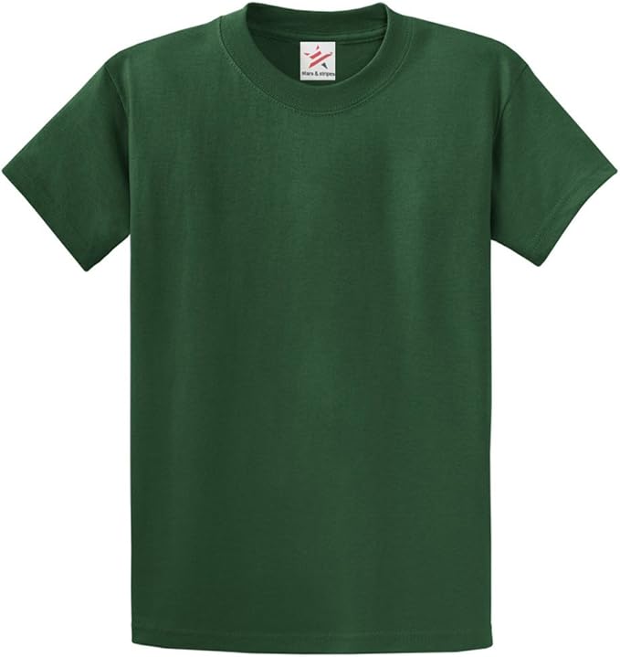 Star and Stripes Plain Bottle Green T Shirt 100 Rich Soft Organic