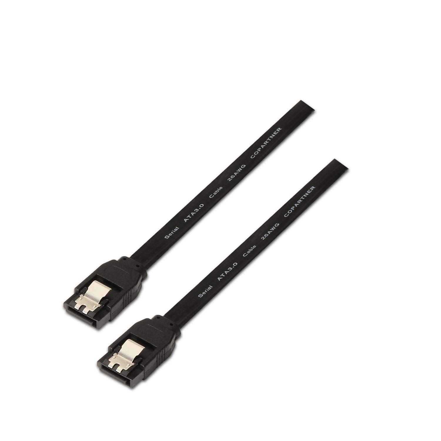 AISENS A130 – 0157 – Data Cable with Anchors (0.5 m, SATA Hard Drive) Black