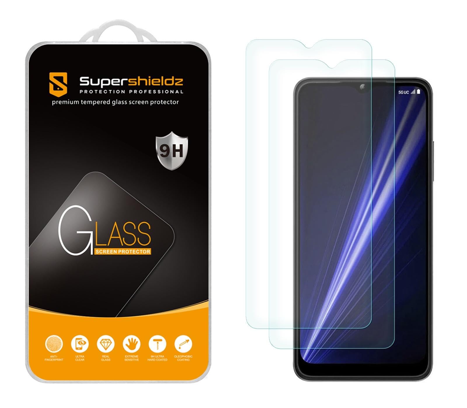 Supershieldz (2 Pack) Designed for T-Mobile Revvl 7 5G Tempered Glass Screen Protector, Anti Scratch, Bubble Free
