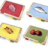 DDGAO Chopping Board Set Extra Thick Colour Coded with Holder 4 boards view 5