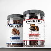 Sanders Thins Sea Salt Caramels Variety, Milk &amp; Dark Chocolate, 18 oz Tubs (Pack of 2)